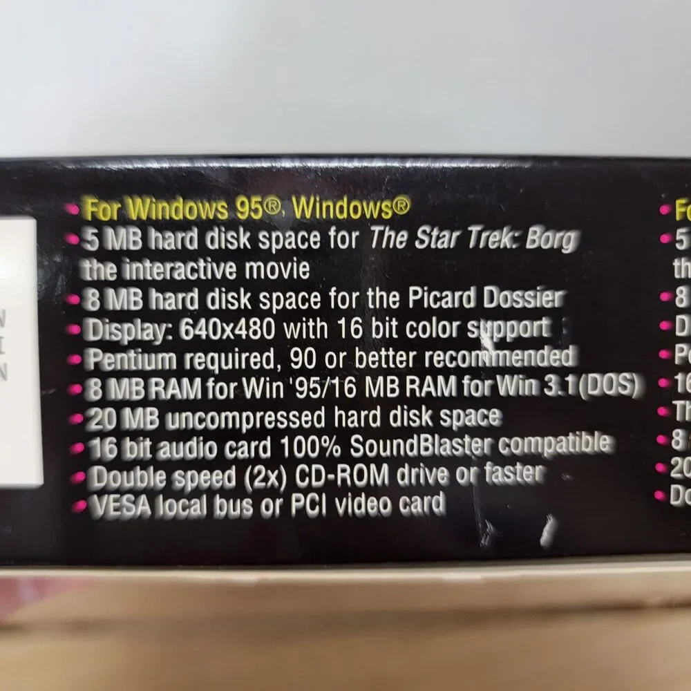 VINTAGE Star Trek Borg 1996 Interactive Movie w/ Box (no Manual)